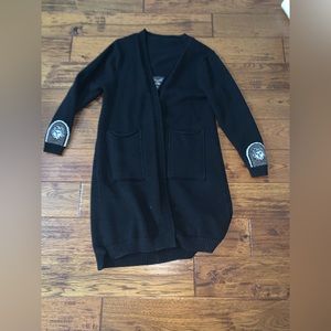 Basic black long cardigan. Loose fit. Size M.